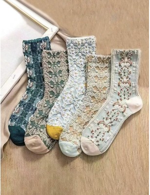 Chaussettes motif fleur