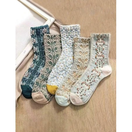 Chaussettes motif fleur