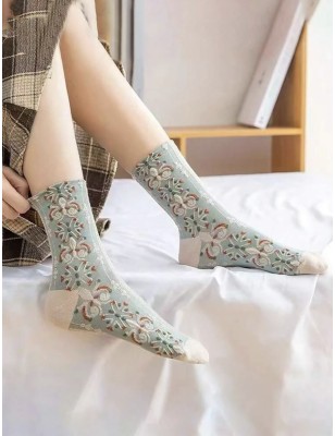 Chaussettes motif fleur