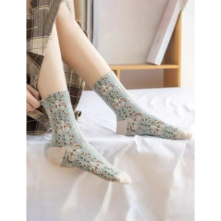 Chaussettes motif fleur