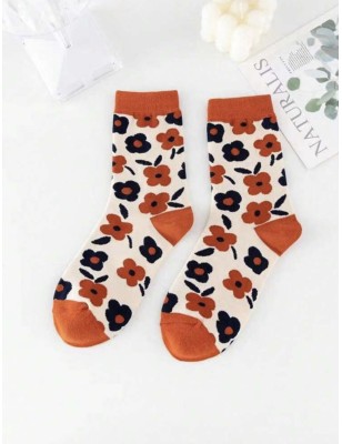 Chaussettes motif fleur