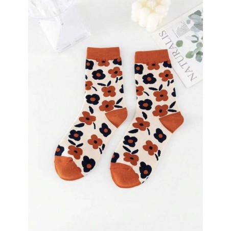 Chaussettes motif fleur