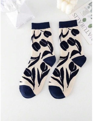 Chaussettes motif fleur