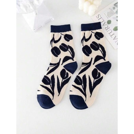 Chaussettes motif fleur