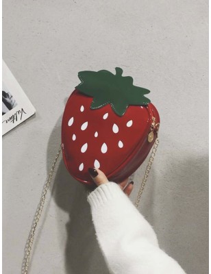 Sac à bandoulière motif fraise