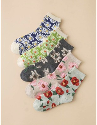 Chaussettes motif fleur