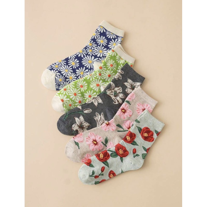 Chaussettes motif fleur