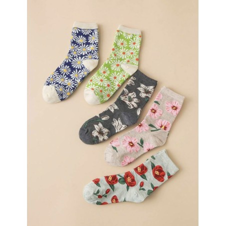 Chaussettes motif fleur