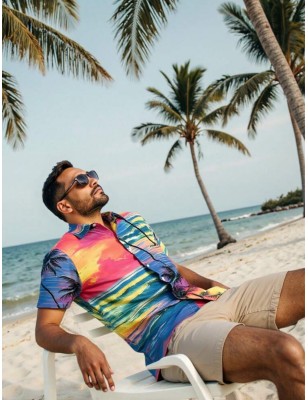 Chemise motif pour homme