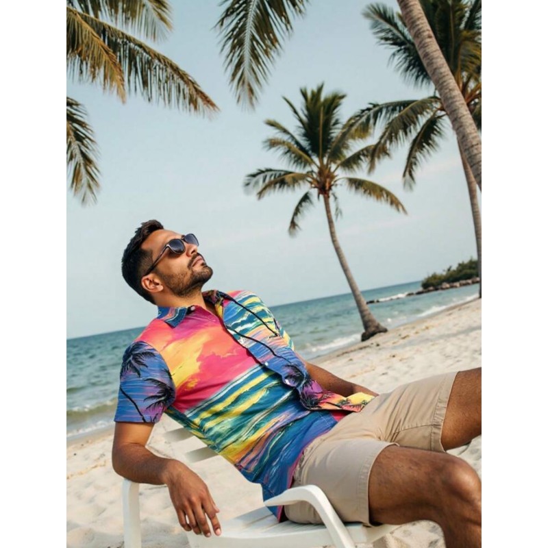 Chemise motif pour homme