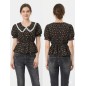 Top peplum motif fleurs