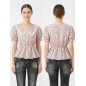 Top peplum motif fleurs