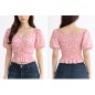 Top peplum motif fleurs